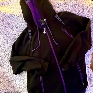 Lifted Research Group Fleece Lined Zip Up Hooded Jacket